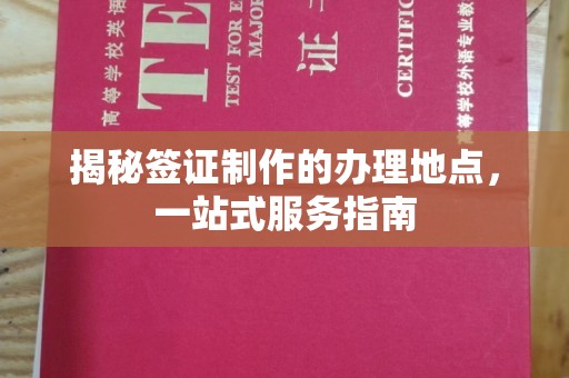 前进揭秘签证制作的办理地点，一站式服务指南